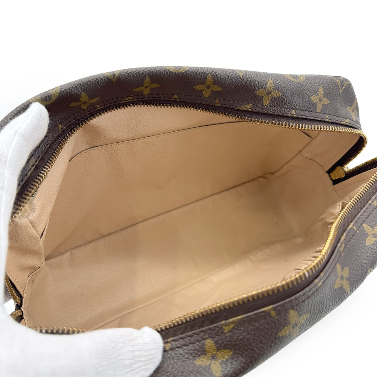 LOUIS VUITTON MONOGRAM TROUSSE TOILETTE 28 CLUTCH BAG BROWN M47522 90298726