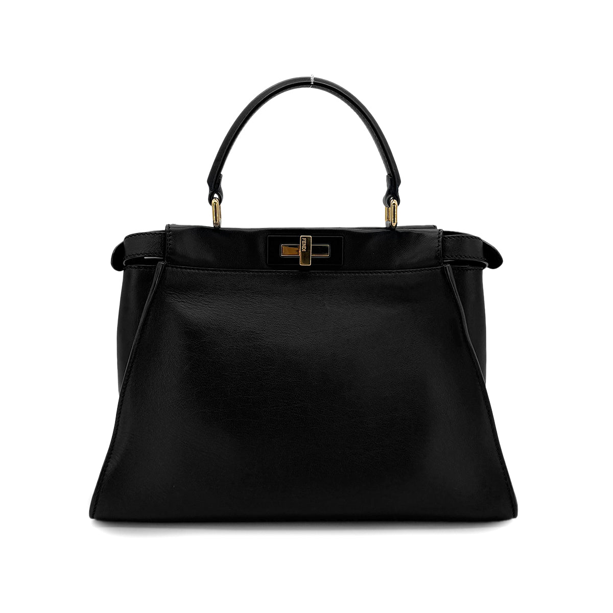 FENDI PEEKABOO REGULAR HAND SHOULDER BAG LEATHER NERO 8BN290 90298729