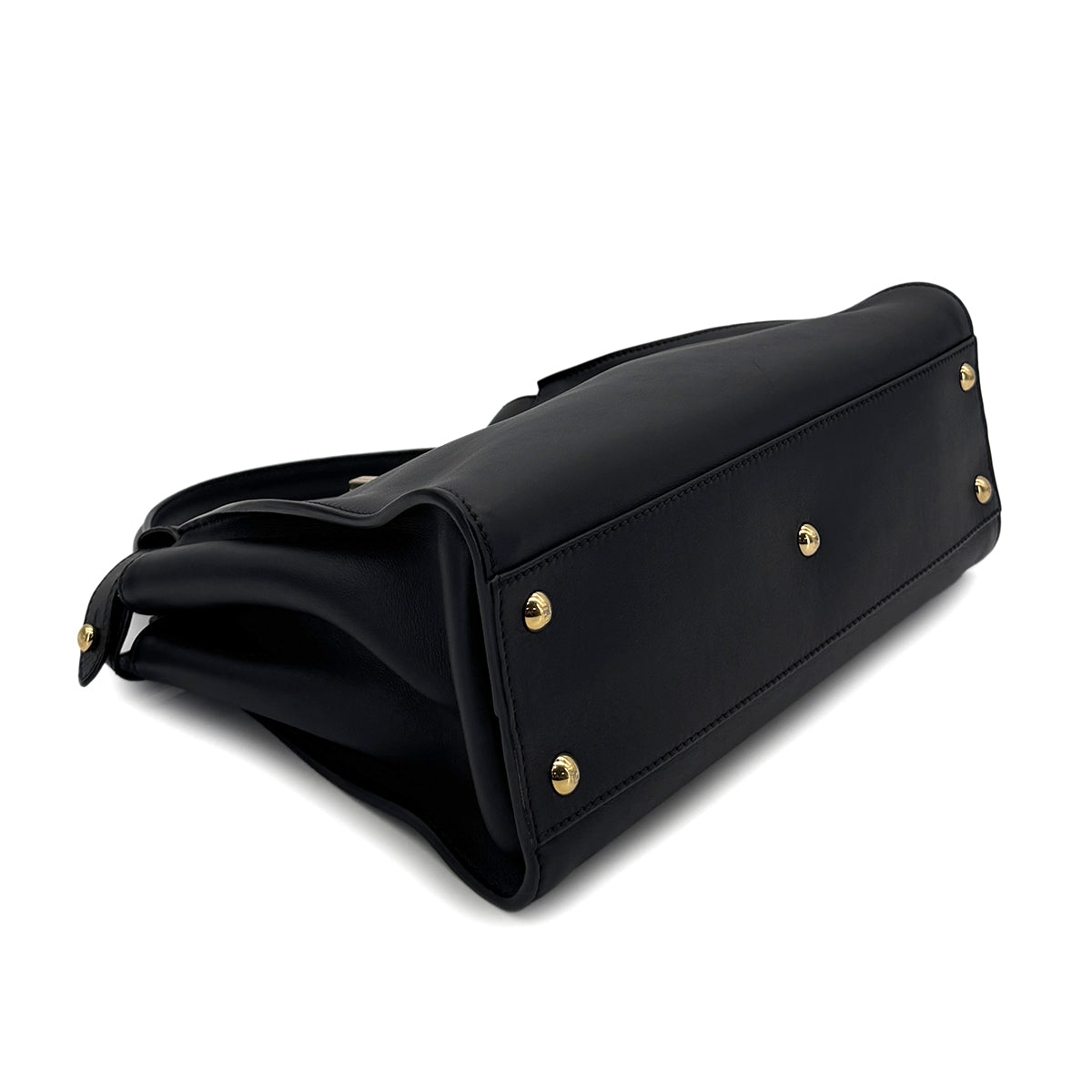 FENDI PEEKABOO REGULAR HAND SHOULDER BAG LEATHER NERO 8BN290 90298729