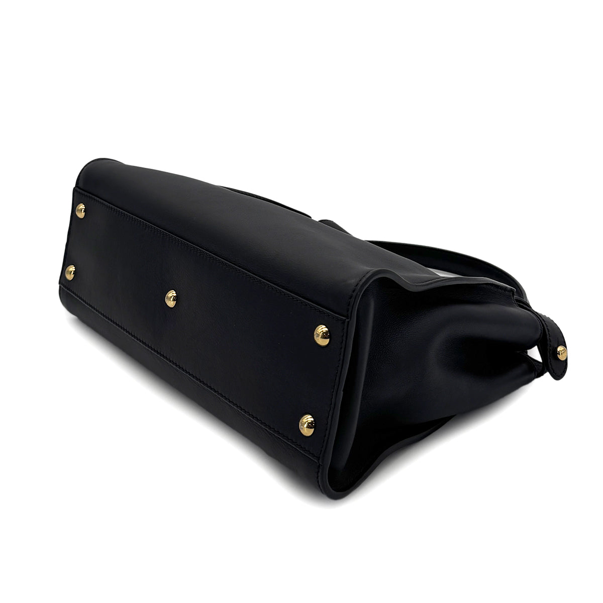 FENDI PEEKABOO REGULAR HAND SHOULDER BAG LEATHER NERO 8BN290 90298729