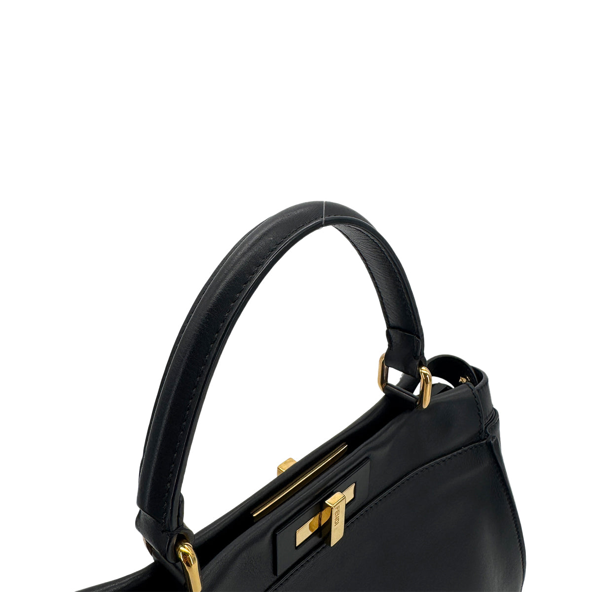 FENDI PEEKABOO REGULAR HAND SHOULDER BAG LEATHER NERO 8BN290 90298729