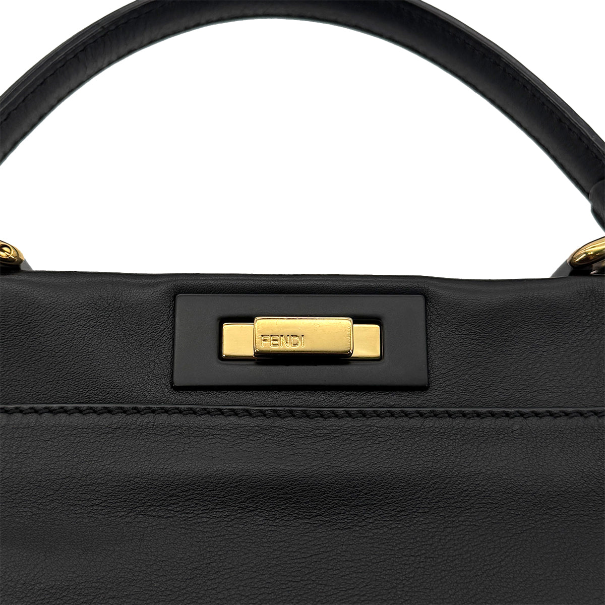 FENDI PEEKABOO REGULAR HAND SHOULDER BAG LEATHER NERO 8BN290 90298729