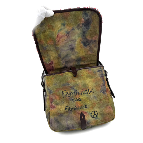 CHANEL EMBROIDERY GRAFFITI SHOULDER MESSENGER BAG CANVAS A92789 90298730 - PURPOSE