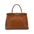 FENDI PEEKABOO REGULAR HAND SHOULDER BAG LEATHER BROWN 8BN226 90298740