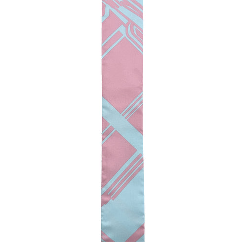 HERMES TWILLY SCARF LES COUPES TATTOO CIEL VIEUX ROSE SILK 90298742 - PURPOSE