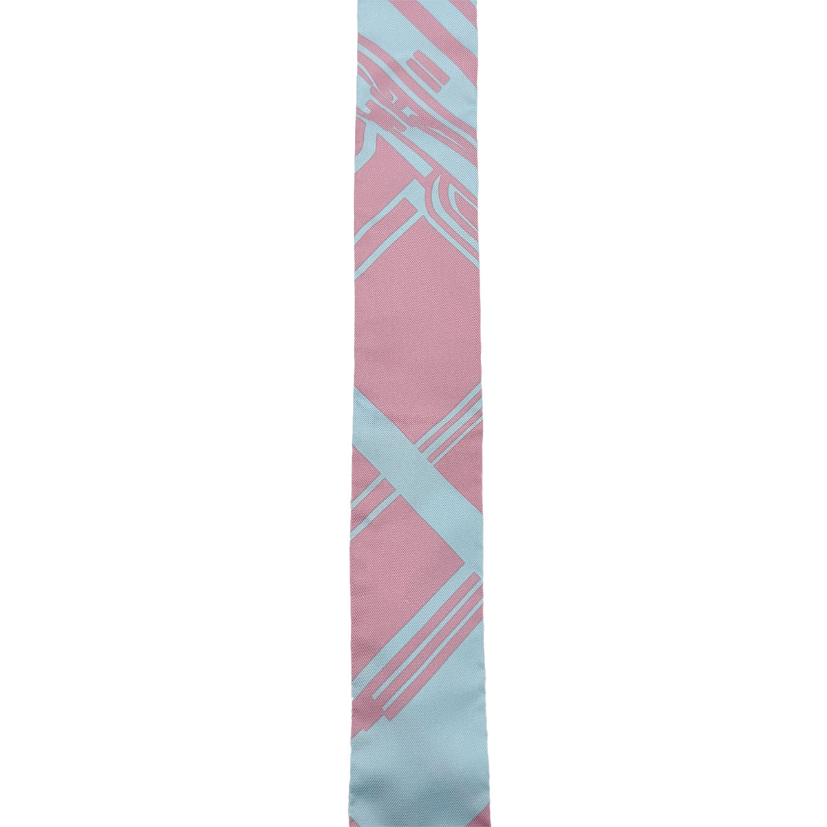 HERMES TWILLY SCARF LES COUPES TATTOO CIEL VIEUX ROSE SILK 90298743