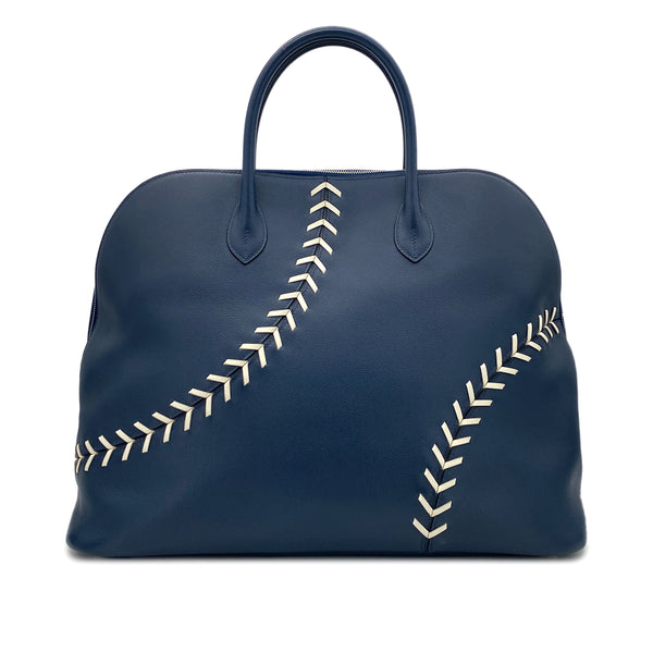 HERMES BOLIDE 1923 BASEBALL 45 BLUE DE MALTE EVERCOLOR HAND BAG C 90298745 - PURPOSE