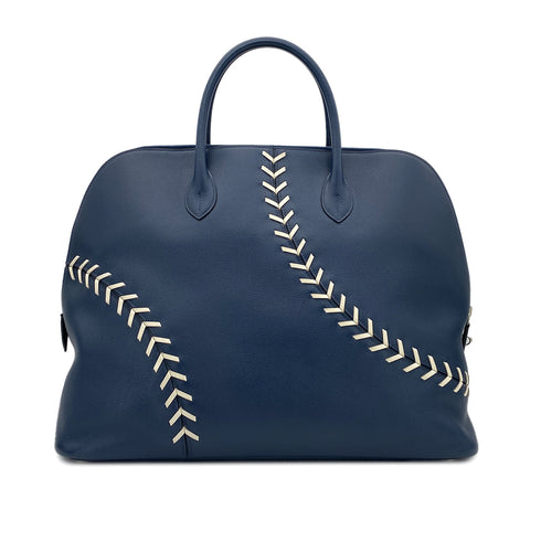 HERMES BOLIDE 1923 BASEBALL 45 BLUE DE MALTE EVERCOLOR HAND BAG C 90298745 - PURPOSE