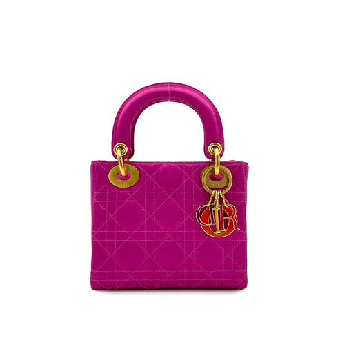 CHRISTIAN DIOR LADY DIOR MINI HAND BAG PINK SATIN 90298833 - PURPOSE