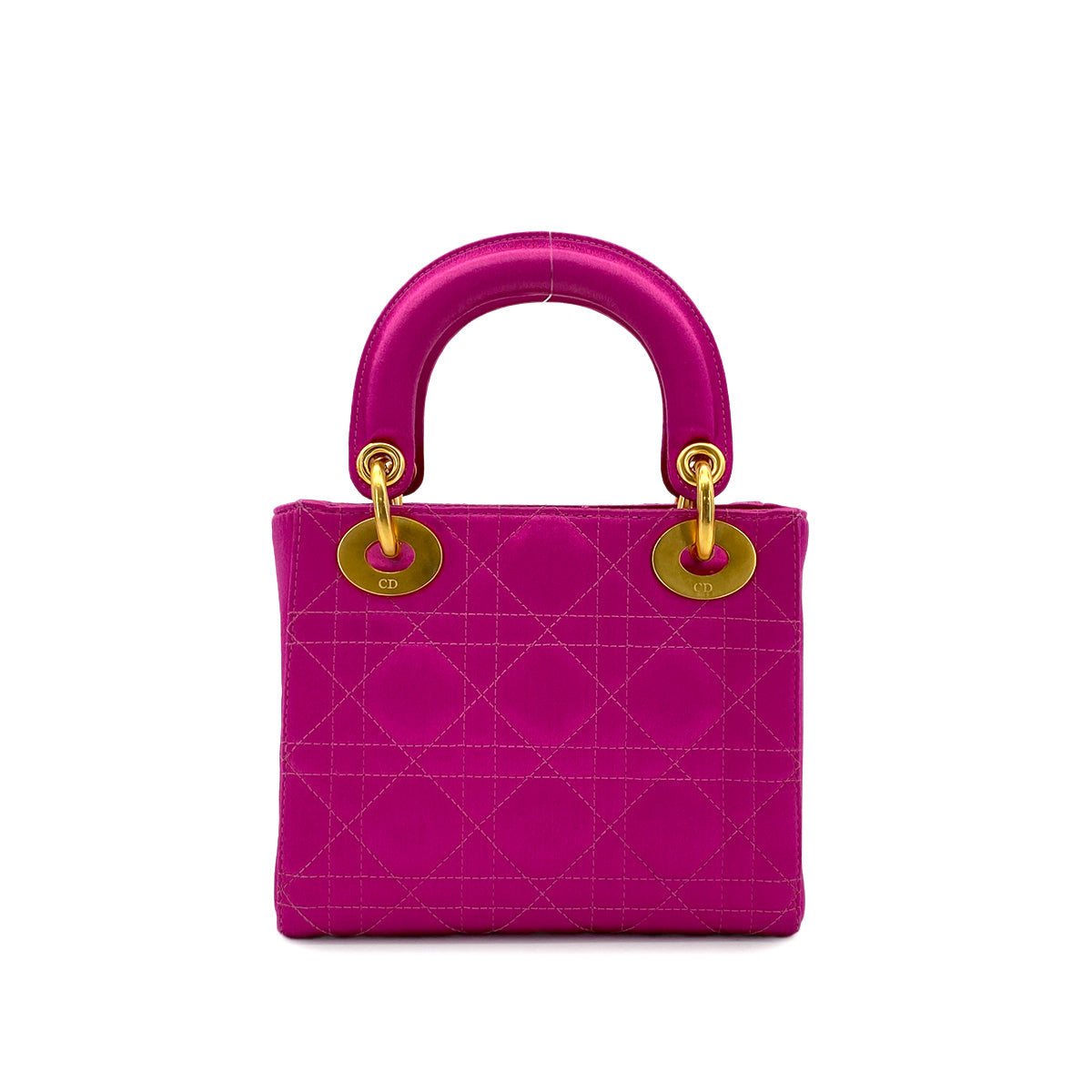 CHRISTIAN DIOR LADY DIOR MINI HAND BAG PINK SATIN 90298833