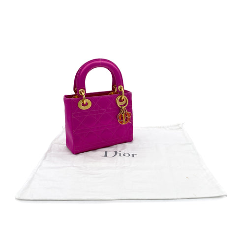 CHRISTIAN DIOR LADY DIOR MINI HAND BAG PINK SATIN 90298833 - PURPOSE