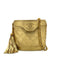CHANEL VINTAGE FRINGE SHOULDER BAG GOLD LAMB SKIN 90298836
