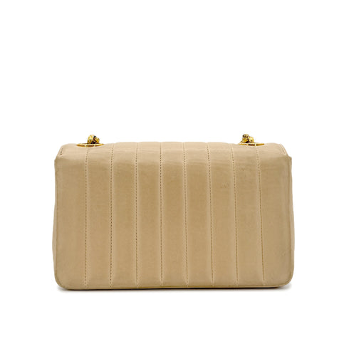 CHANEL VINTAGE BIJOU CHAIN SHOULDER BAG BEIGE LAMB SKIN 90298837 - PURPOSE