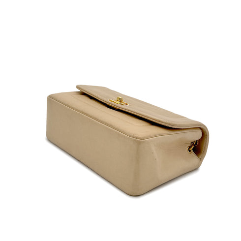 CHANEL VINTAGE BIJOU CHAIN SHOULDER BAG BEIGE LAMB SKIN 90298837 - PURPOSE