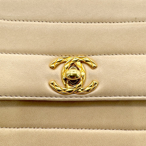 CHANEL VINTAGE BIJOU CHAIN SHOULDER BAG BEIGE LAMB SKIN 90298837 - PURPOSE