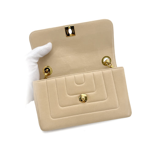 CHANEL VINTAGE BIJOU CHAIN SHOULDER BAG BEIGE LAMB SKIN 90298837 - PURPOSE