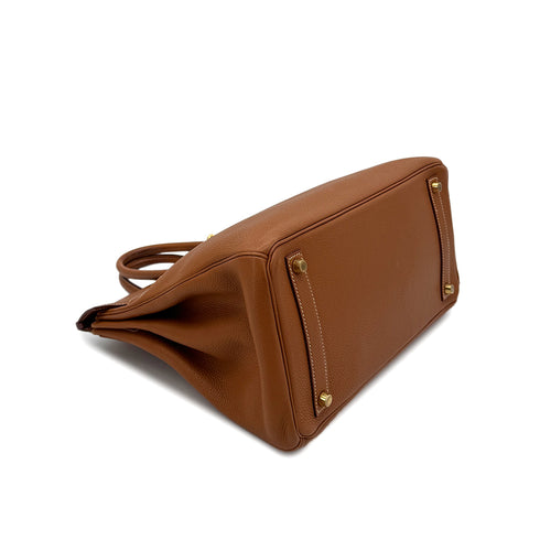 HERMES HAUT A COURROIES 32 GOLD TOGO HAND BAG □D GHW 90299049 - PURPOSE
