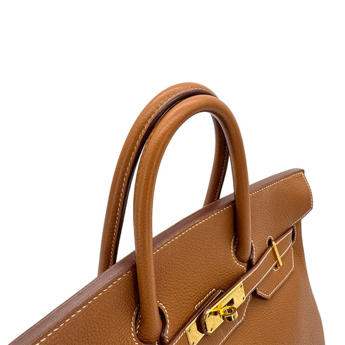 HERMES HAUT A COURROIES 32 GOLD TOGO HAND BAG □D GHW 90299049 - PURPOSE