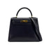 HERMES KELLY 28 SELLIER BLUE MARINE BOXCALF HAND SHOULDER BAG □B GHW 90299052 - PURPOSE