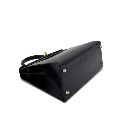 HERMES KELLY 28 SELLIER BLUE MARINE BOXCALF HAND SHOULDER BAG □B GHW 90299052 - PURPOSE