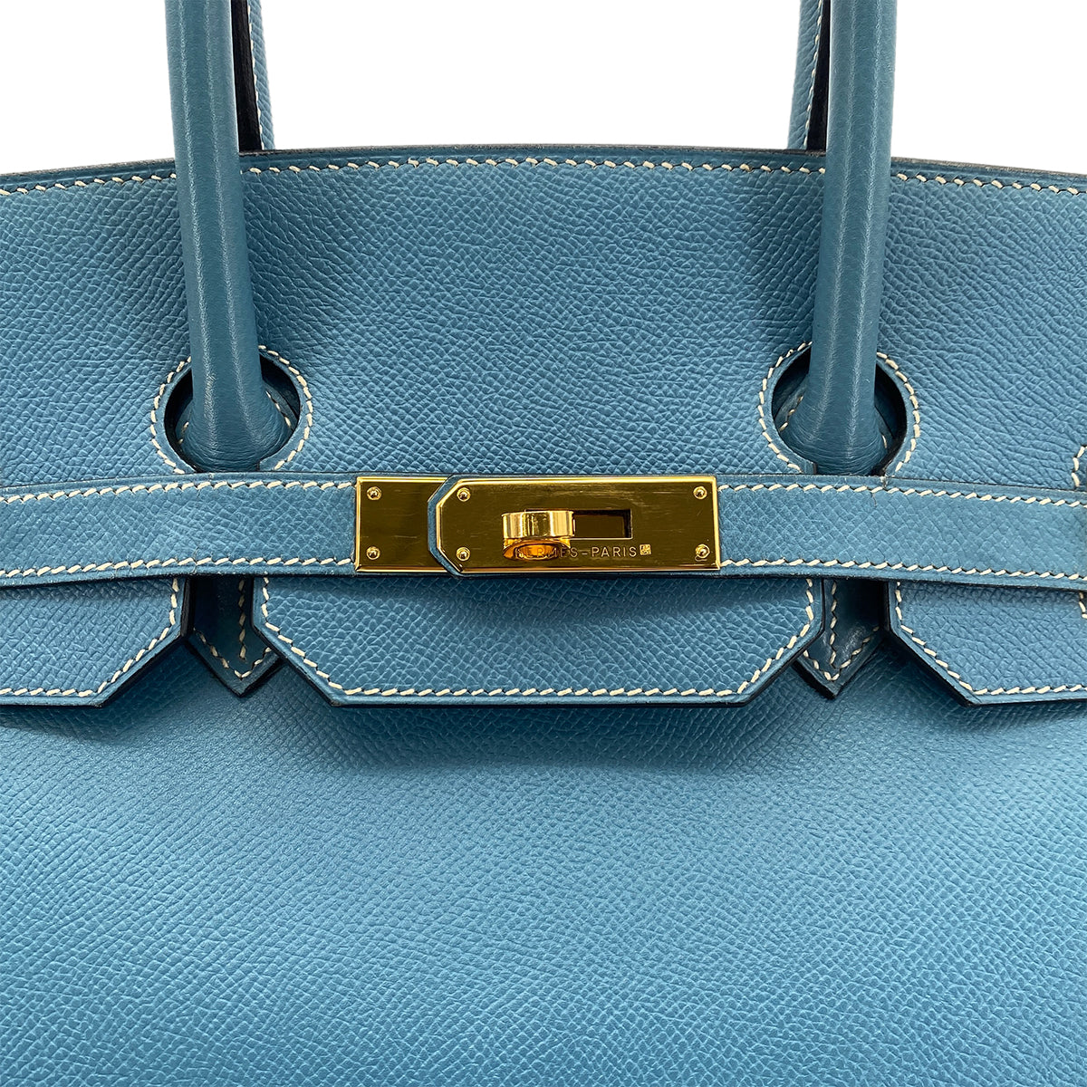 HERMES BIRKIN 35 BLUE JEAN COURCHEVEL HAND BAG □B GHW 90299053