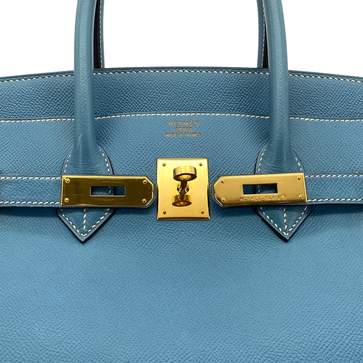 HERMES BIRKIN 35 BLUE JEAN COURCHEVEL HAND BAG □B GHW 90299053