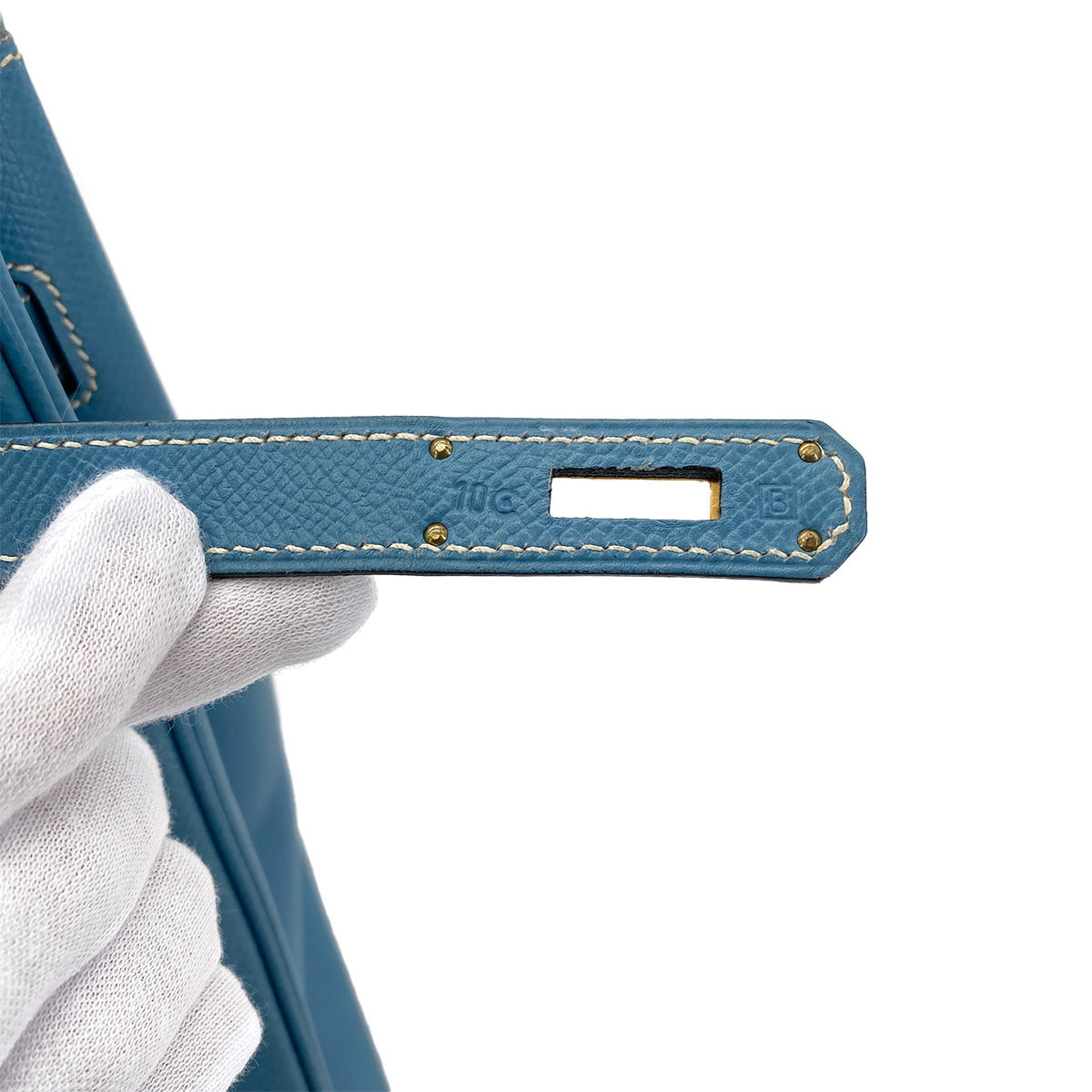 HERMES BIRKIN 35 BLUE JEAN COURCHEVEL HAND BAG □B GHW 90299053
