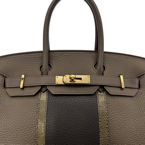 HERMES BIRKIN CLUB 30 ETAIN GRAPHITE GRIS FONCE TAURILLON CLEMENCE LIZARD HAND BAG □O GHW 90299054 - PURPOSE