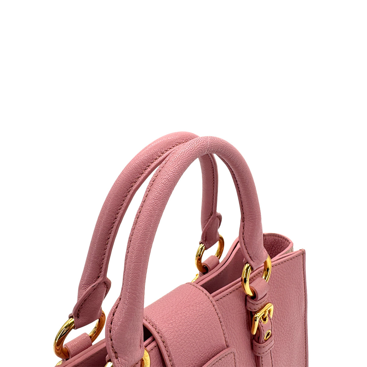 MIUMIU MADRAS HAND SHOULDER BAG PINK LEATHER 90299063