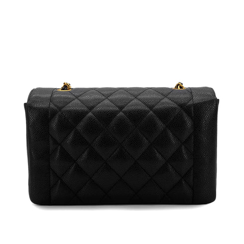 CHANEL VINTAGE DIANA MEDIUM CHAIN SHOULDER BAG BLACK CAVIAR SKIN 90299068 - PURPOSE