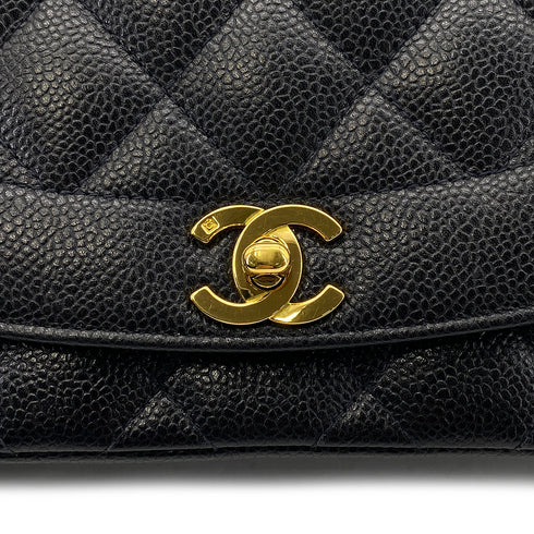CHANEL VINTAGE DIANA MEDIUM CHAIN SHOULDER BAG BLACK CAVIAR SKIN 90299068 - PURPOSE
