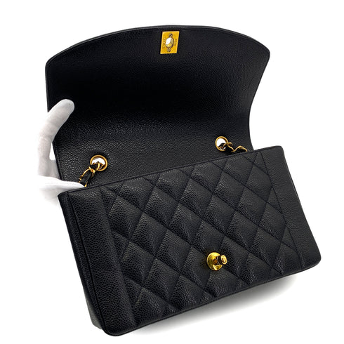 CHANEL VINTAGE DIANA MEDIUM CHAIN SHOULDER BAG BLACK CAVIAR SKIN 90299068 - PURPOSE