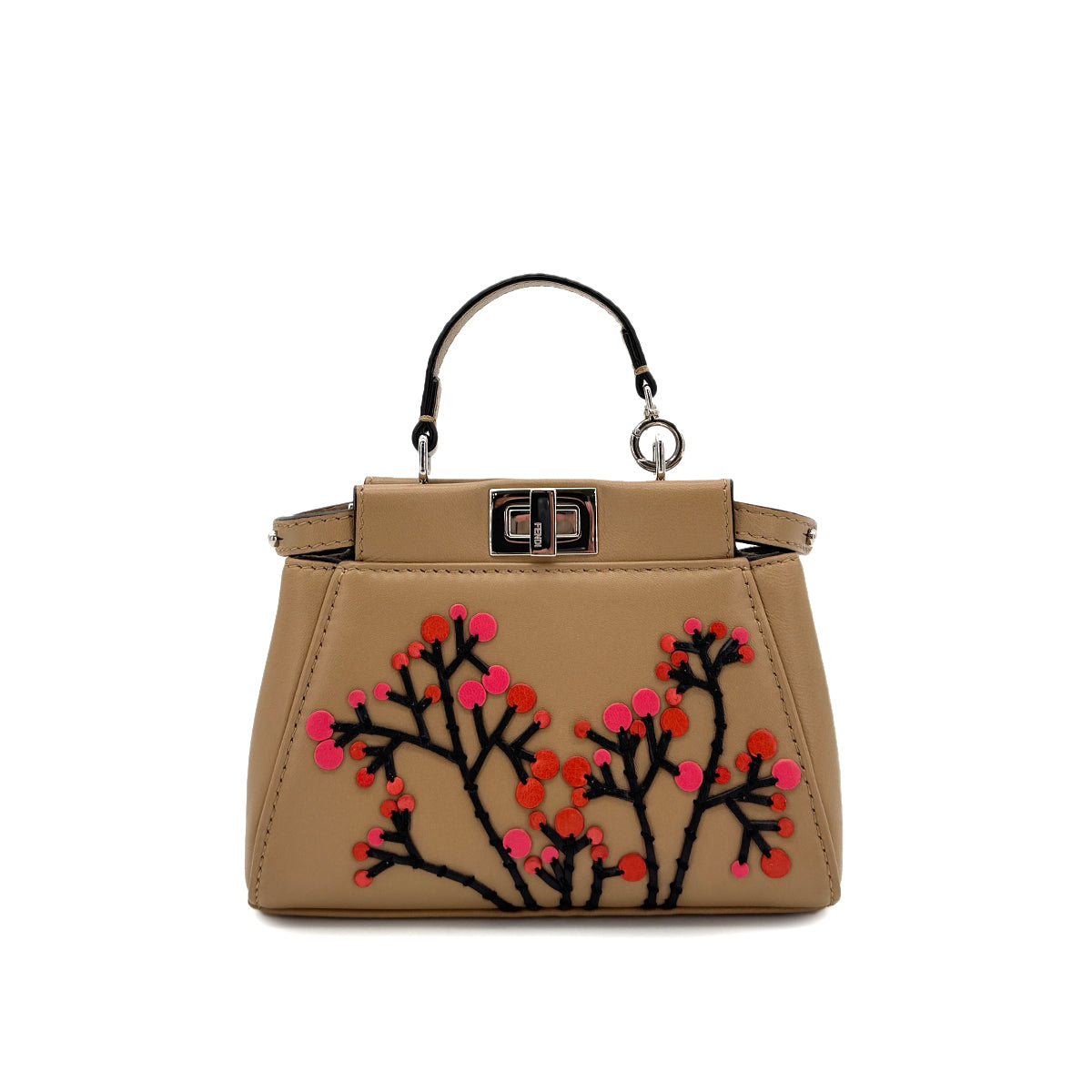 FENDI MICRO PEEKABOO HAND SHOULDER BAG LEATHER BEIGE 8M0355 90299072