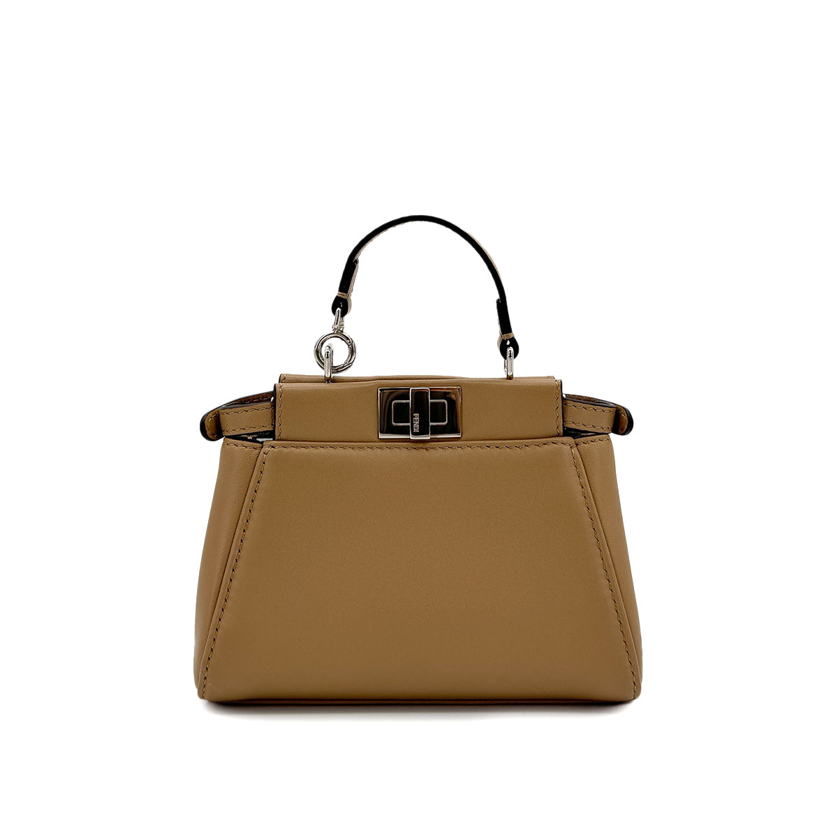 FENDI MICRO PEEKABOO HAND SHOULDER BAG LEATHER BEIGE 8M0355 90299072
