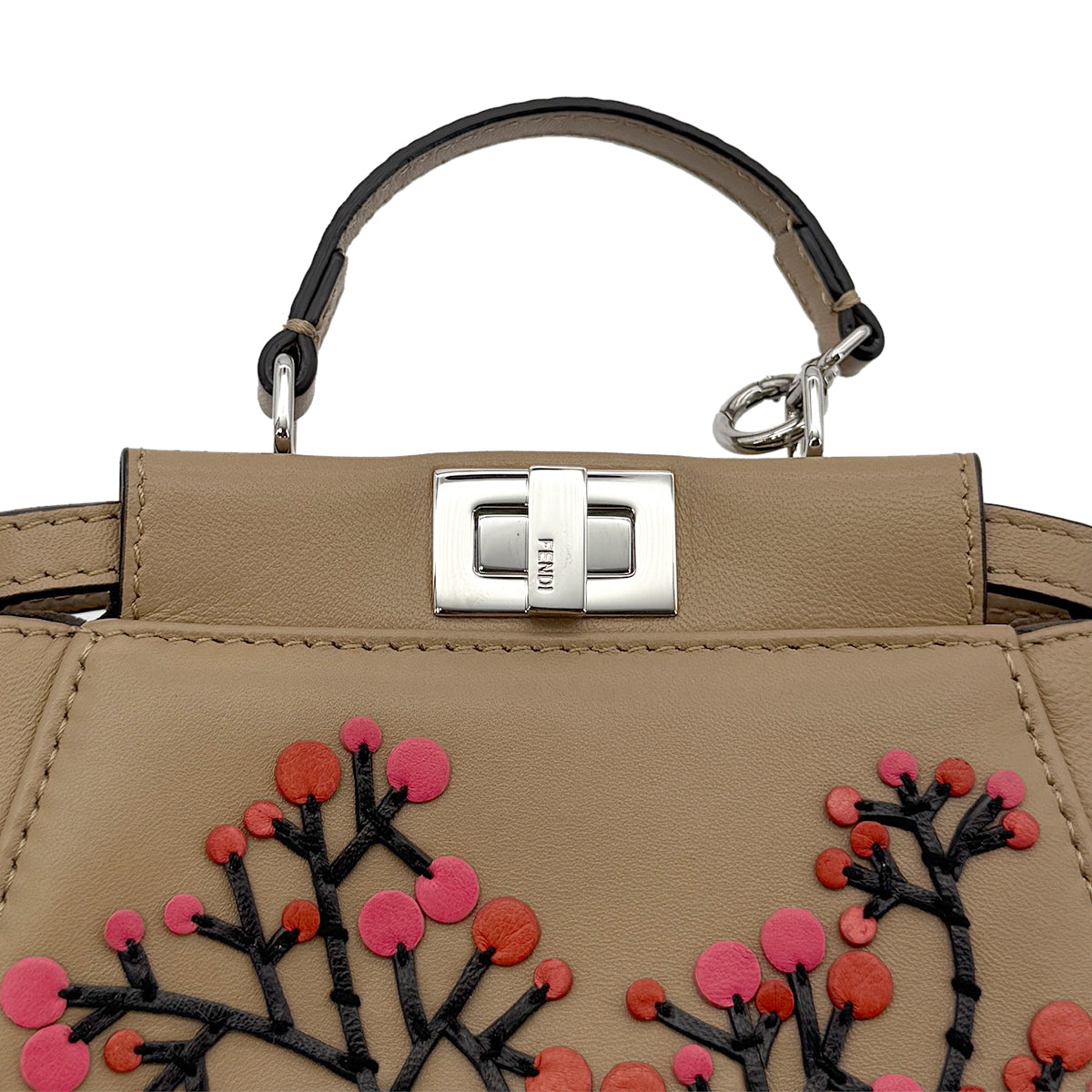 FENDI MICRO PEEKABOO HAND SHOULDER BAG LEATHER BEIGE 8M0355 90299072