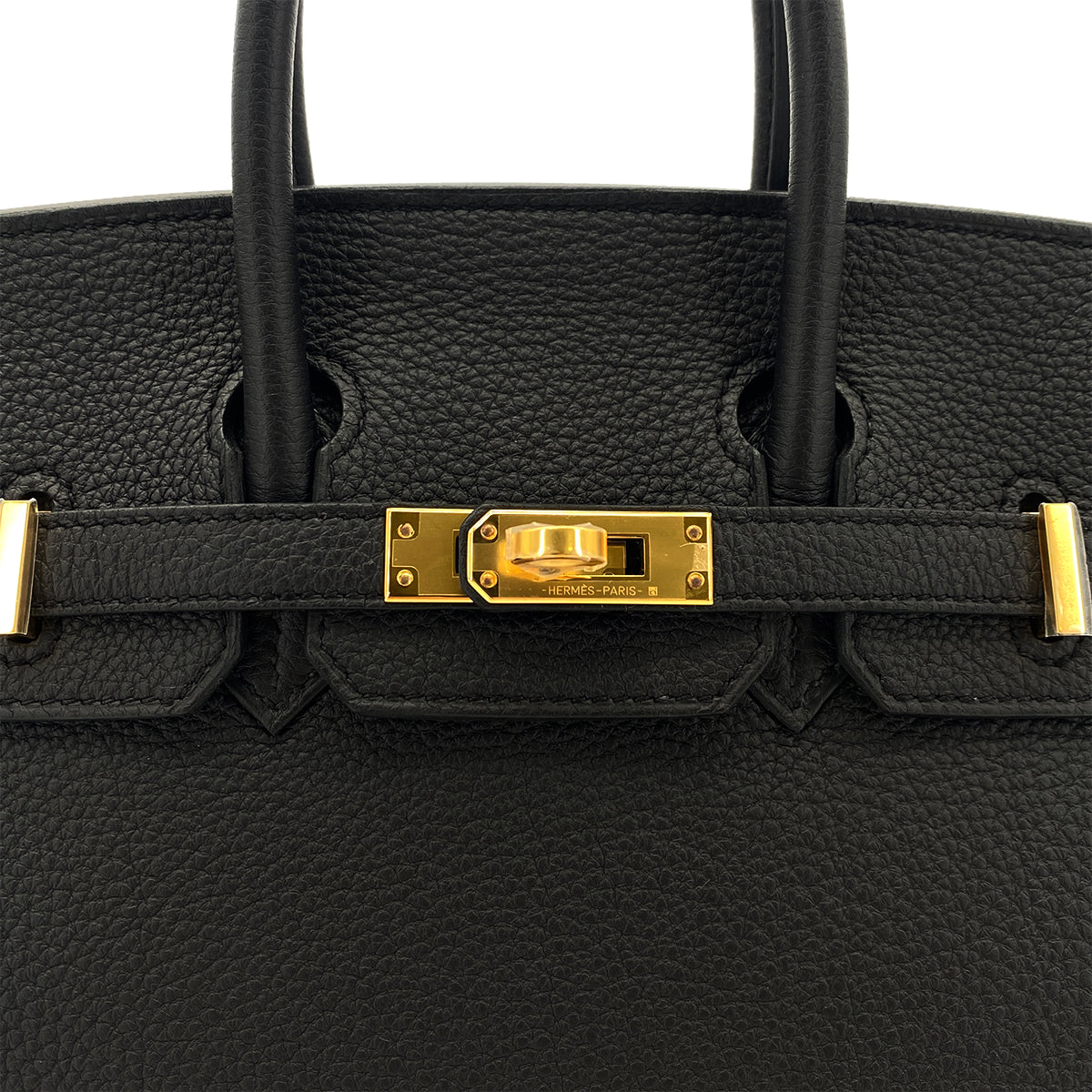 HERMES BIRKIN 25 VERSO BLACK TOUNDRA TOGO HAND BAG W GHW 90299073