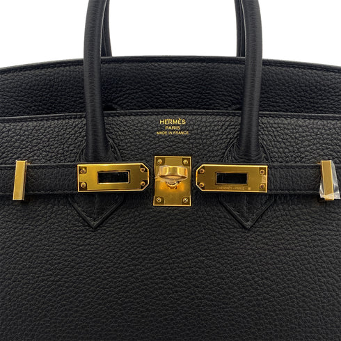 HERMES BIRKIN 25 VERSO BLACK TOUNDRA TOGO HAND BAG W GHW 90299073 - PURPOSE