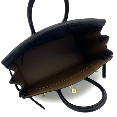 HERMES BIRKIN 25 VERSO BLACK TOUNDRA TOGO HAND BAG W GHW 90299073 - PURPOSE