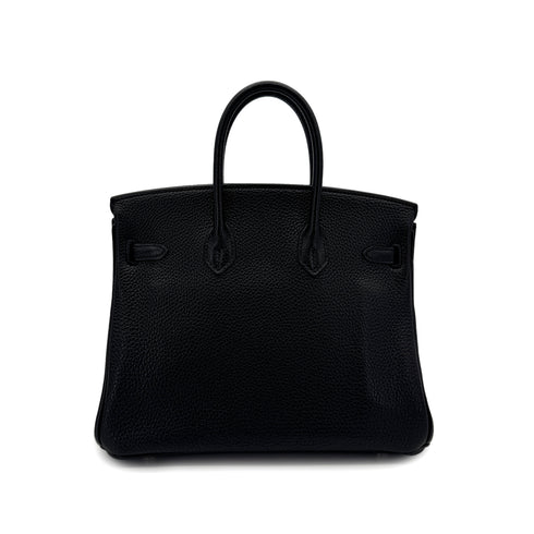 HERMES BIRKIN 25 BLACK TOGO HAND BAG □N SHW 90299077