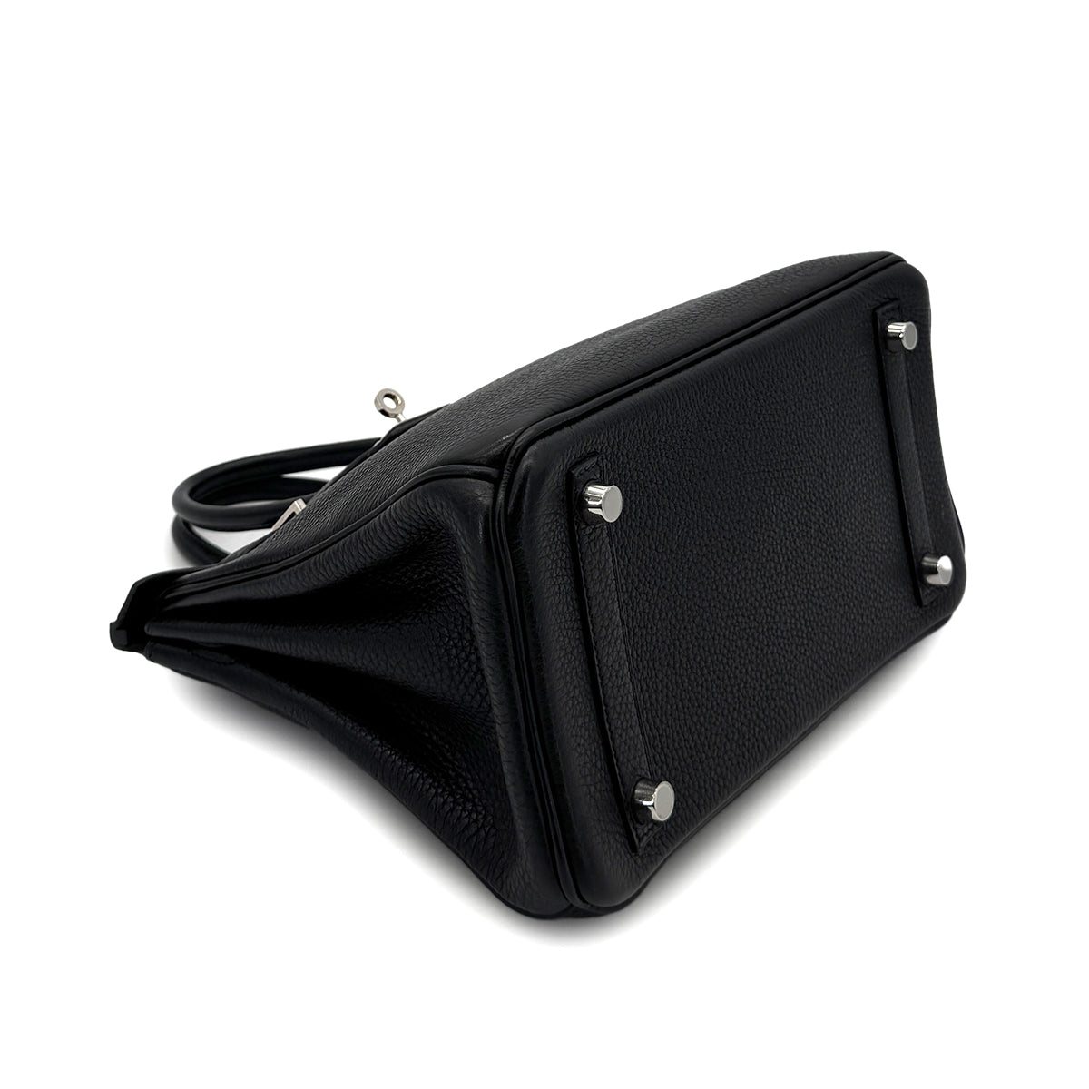 HERMES BIRKIN 25 BLACK TOGO HAND BAG □N SHW 90299077