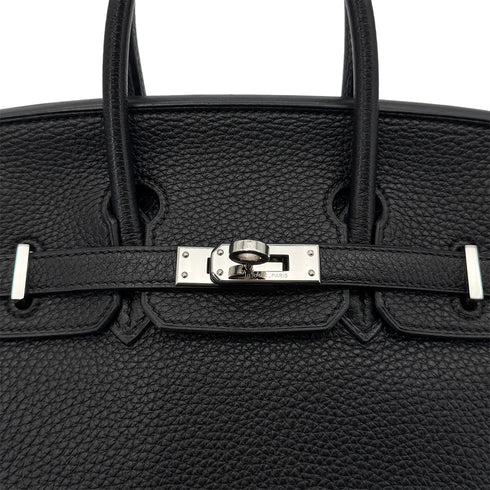 HERMES BIRKIN 25 BLACK TOGO HAND BAG □N SHW 90299077
