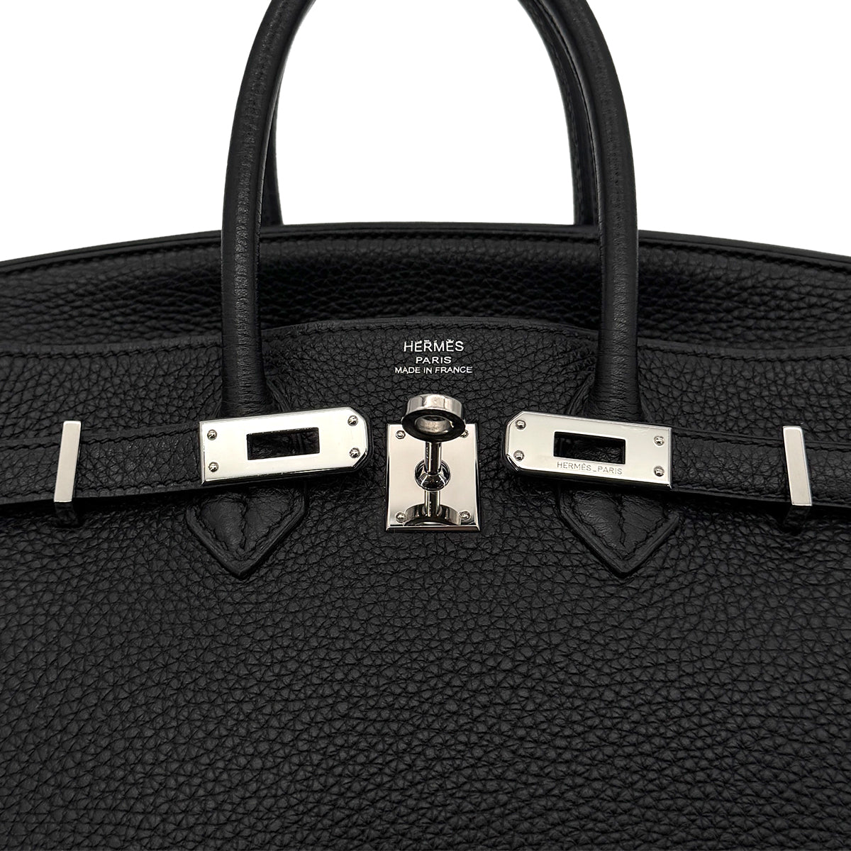 HERMES BIRKIN 25 BLACK TOGO HAND BAG □N SHW 90299077
