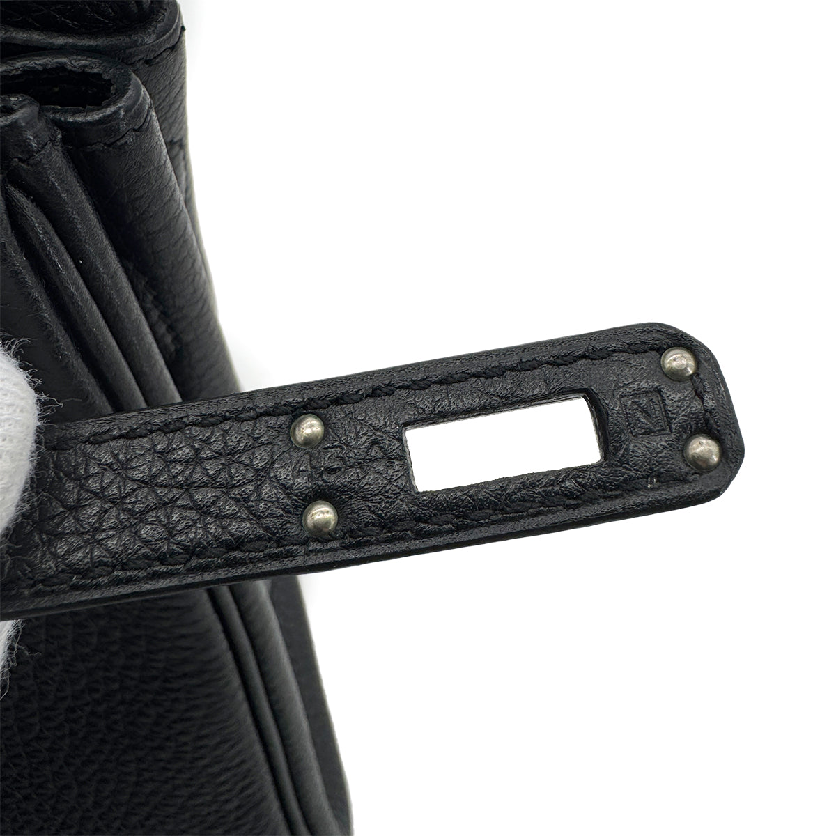 HERMES BIRKIN 25 BLACK TOGO HAND BAG □N SHW 90299077