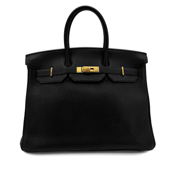 HERMES BIRKIN 35 BLACK FJORD HAND BAG □D GHW 90299084 - PURPOSE