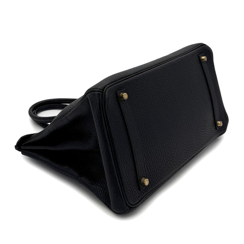 HERMES BIRKIN 35 BLACK FJORD HAND BAG □D GHW 90299084 - PURPOSE