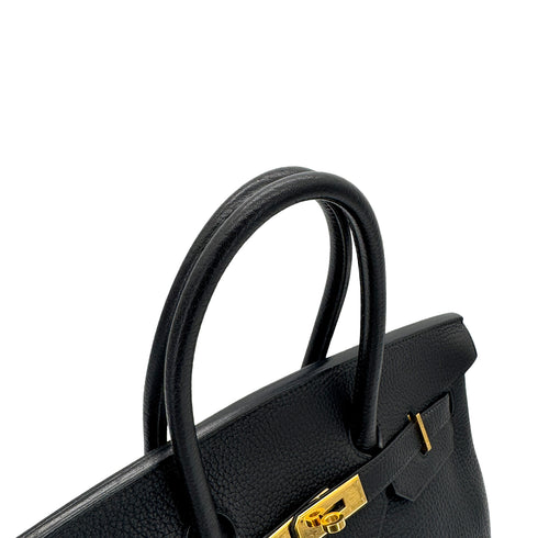 HERMES BIRKIN 35 BLACK FJORD HAND BAG □D GHW 90299084 - PURPOSE