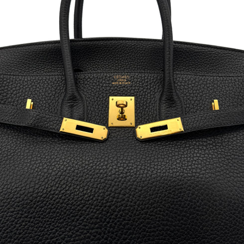 HERMES BIRKIN 35 BLACK FJORD HAND BAG □D GHW 90299084 - PURPOSE