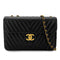 CHANEL VINTAGE MAXI CHEVRON CHAIN SHOULDER BAG BLACK CAVIAR SKIN 90299091 - PURPOSE