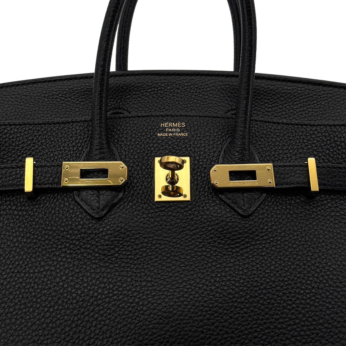 HERMES BIRKIN 25 BLACK TOGO HAND BAG □M GHW 90299092