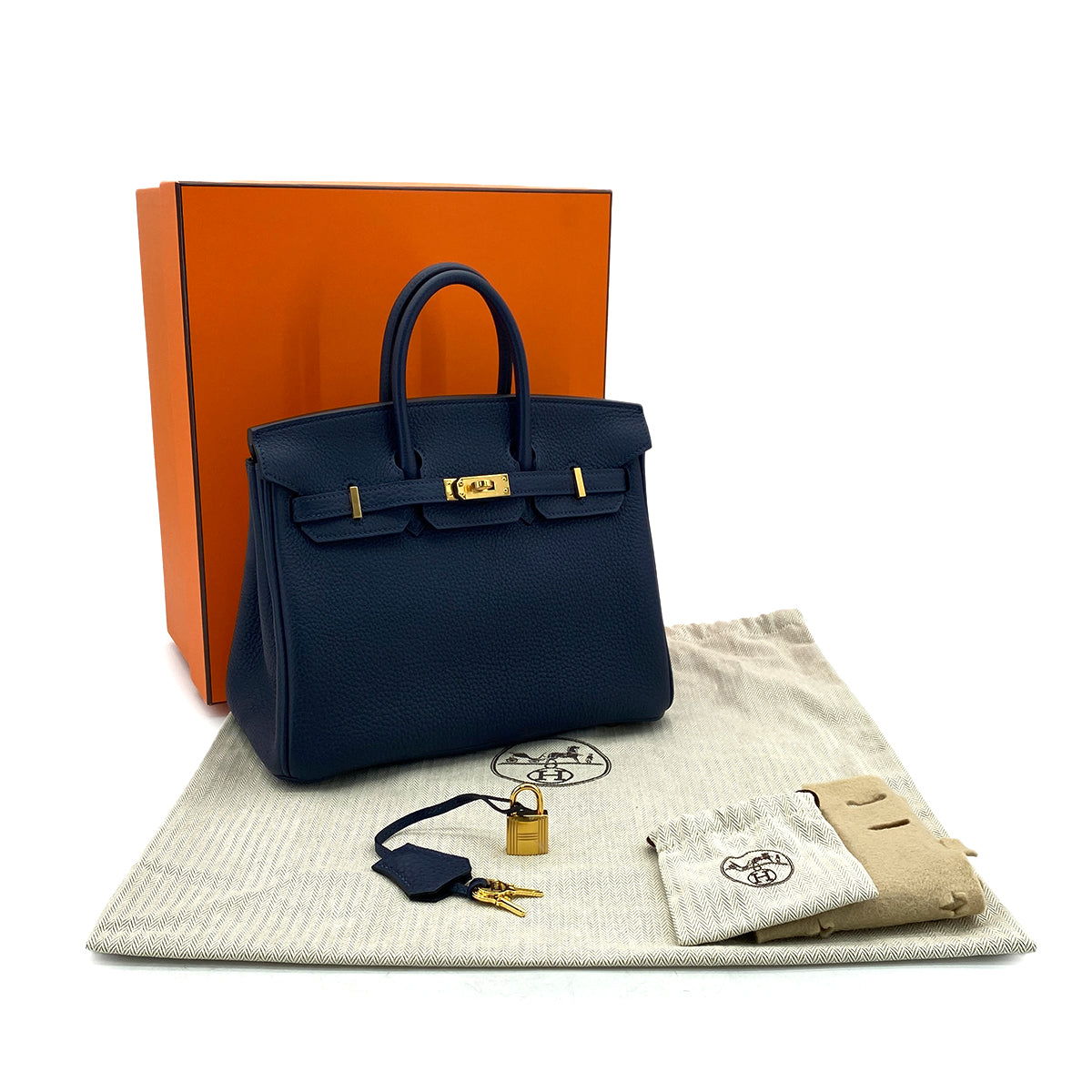 HERMES BIRKIN 25 BLUE ABYSSE TOGO HAND BAG K GHW 90299093